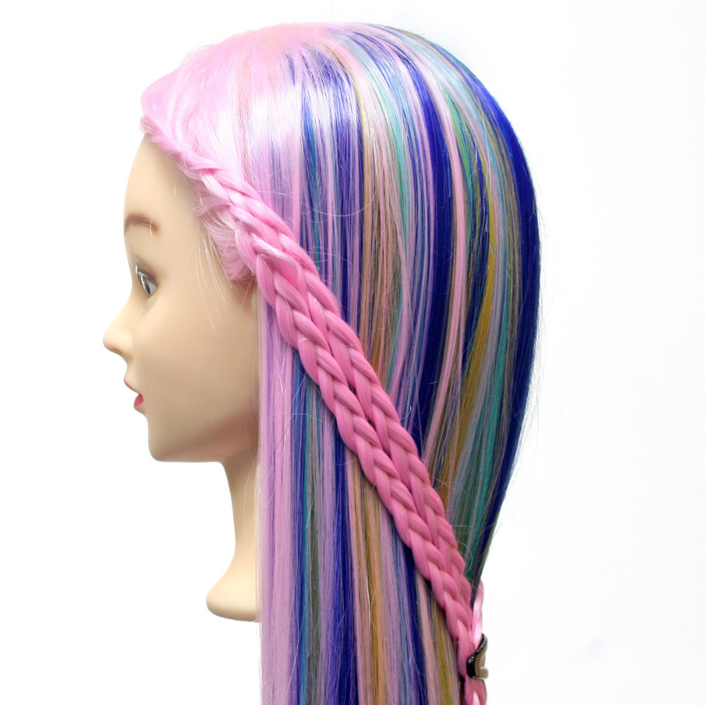 2019 New Colorful Manikin Rainbow Hair Dummy Very Thick Yaki Dolls