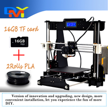 Big size 220*220*235mm High Quality Precision Reprap Prusa i3 3d Printer DIY kit with 2 Rolls Filament 16GB SD card and LCD