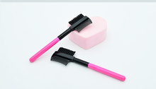 2 PCS LOT High Quality Hot Sale short Solid Wooden Handle Eyebrow brush and eyebrow comb