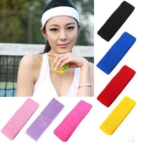 Description Picture 3 of item1Pc Women/Men Cotton Sweatband Headband Sport Yoga Gym Running Stretch Hair Head Band Cycling Wide Head Prevent Sweat Band