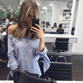 2016 Summer Autumn Casual Style Women Blouse Off Shoulder Sexy Long Sleeve Bow Blouses And Shirts
