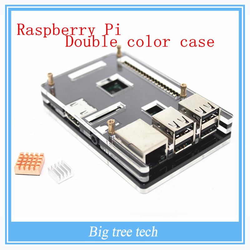 Latest Raspberry Pi 2 Model B+ B Plus Black Case Cover Shell Enclosure Box Transparent double color