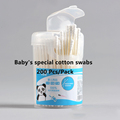 200 pcs pack newbron swab sterile thin double end toddler baby cotton swabs infant ear