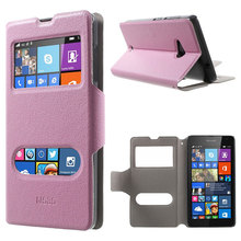 Phone Cases for Microsoft Lumia 535 535 Dual SIM Dual View Windows Leather Case Shell lumia