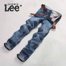 Fashion Men’s Jeans Casual Jean Trousers Straight Denim Jeans Blue Color Famous Brand Cotton Biker Jeans, Size 38 40