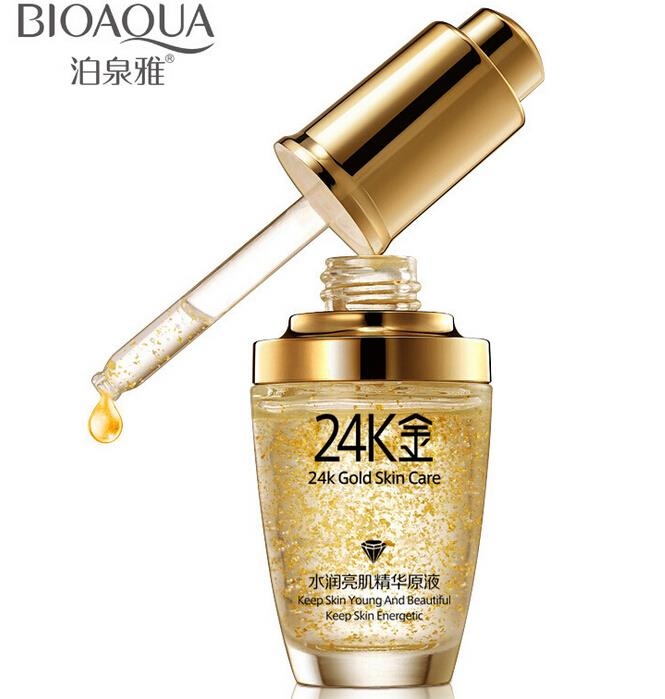 Skin Care Pure 24K Gold Essence Day Cream Anti Wrinkle Face Anti Aging Collagen Whitening Moisturizing Hyaluronic Acid Liquid