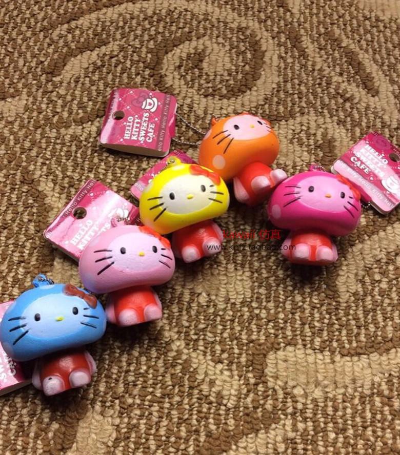 30pcs!mix color 6cm rere jumbo hello kitty squishy phone bag charm straps squishies bun slow rising wholesale