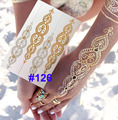 Gold Choker Temporary Tattoo Body Art Sleeve Arm Flash Tattoo Stickers 21 15cm Waterproof Tatto Henna