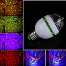 E27 3W Colorful Auto Rotating RGB LED Bulb Stage Light Party Lamp Disco FE5 