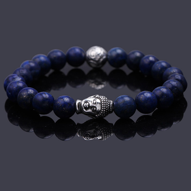 Pulseras mujer black Lava stone buddha beads bracelet elastic charm bracelet rope chain Natural stone for