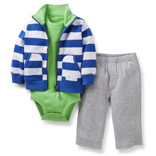 Carters Baby Boys 3 Pieces Long Sleeve Cardigan Bodysuit Set Spring Autumn Roupas Infantis Meninos Freeshipping