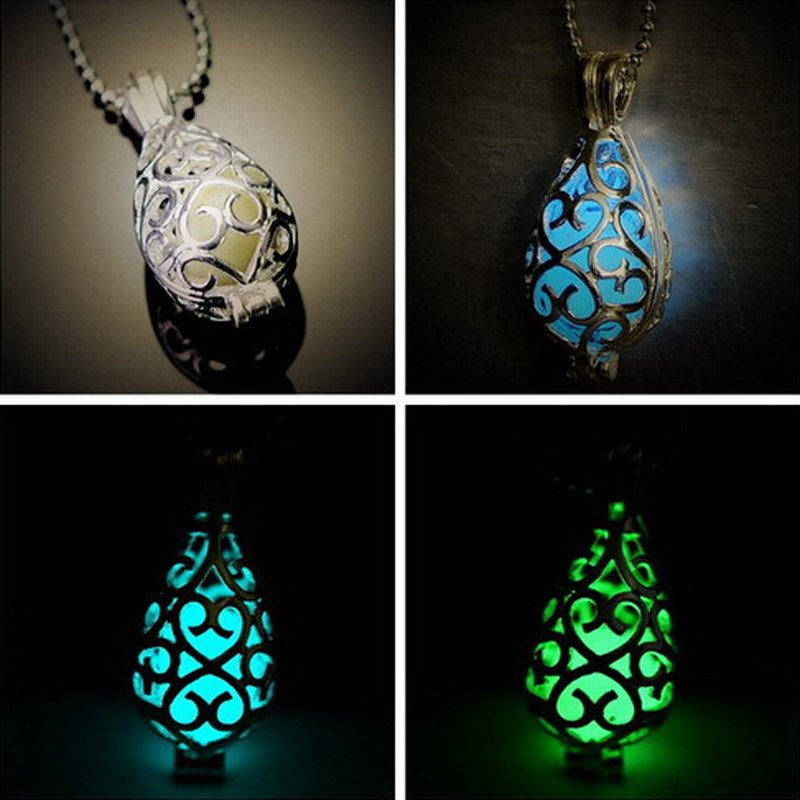Cute Women Lady Glow in the Dark Pendant Long Chain Necklace Fashion Jewelry Gift Free Shipping