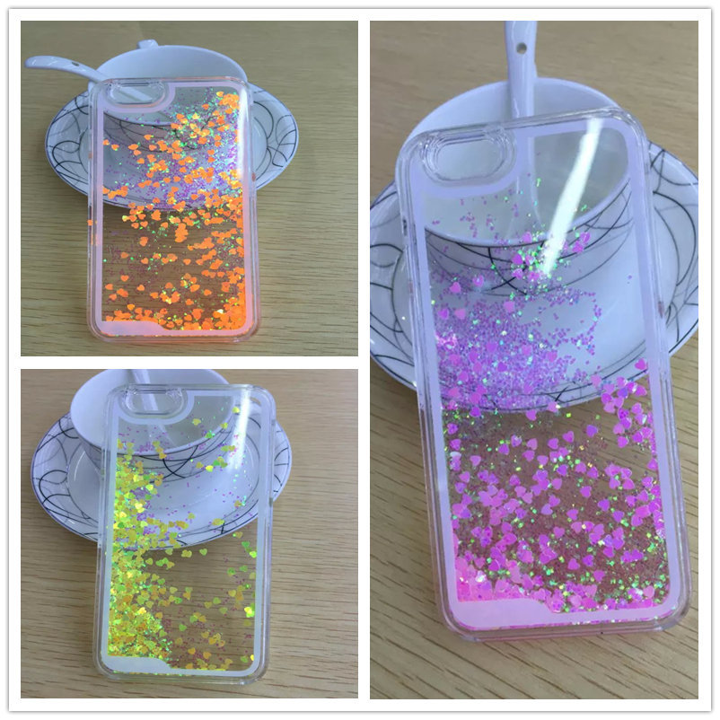 Ultra Thin Clear Back font b Case b font For iphone 6 4 7 Liquid Glitter