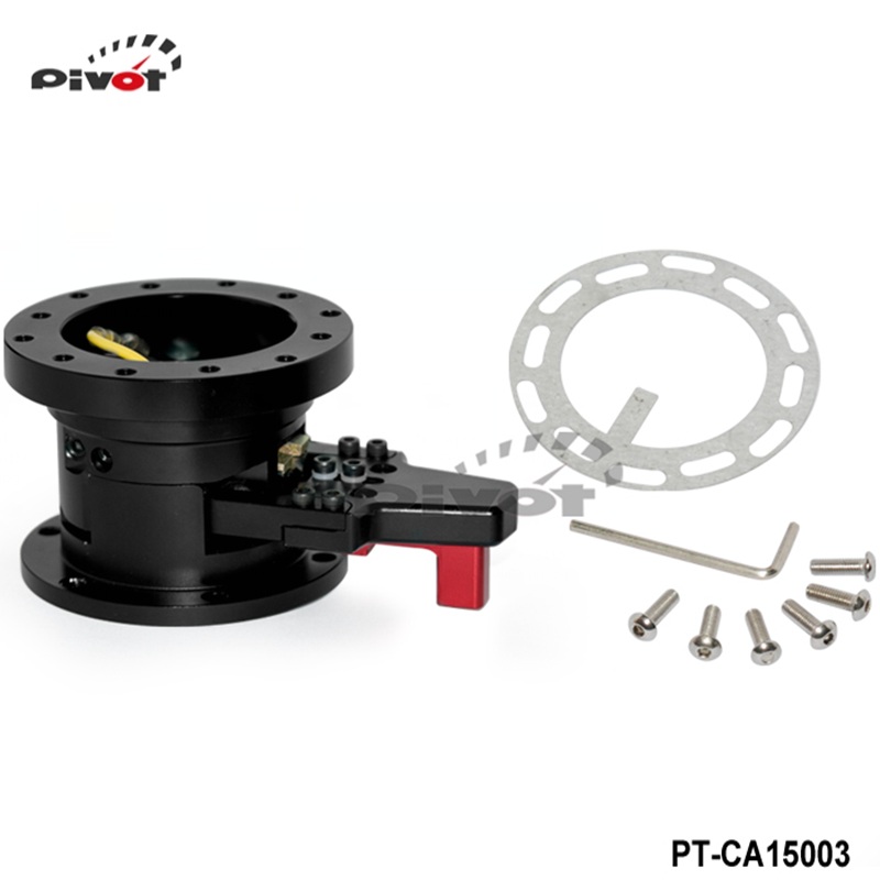 PIVOT STEERING WHEEL BLACK QUICK RELEASE TILT SYSTEM JDM RACE/RACING PT