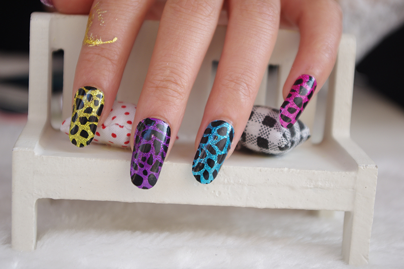 Y5031 New 2015 Design Acrylic Nail Art Sticker Colorful Leopard Decor Sexy Fingernails Sticker Manicure Adhesive