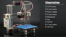 2015 Hottest Selling Desktop 3D Printer Easy to Use 3 D DIY KIT Tool Exclusive Injection Molded with LCD Screen CE FCC
