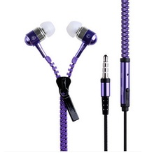 Hot Sale Top Quality 3 5mm Jack Metal Zipper Head Earphone Fashion Headphones with Microphone Stereo