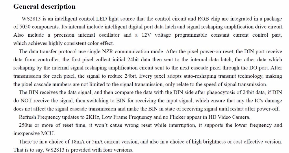 Description Picture 6 of itemWS2813B with black frame;Intelligent control integrated LED light source;refresh frequency reaches to 2KHz/s