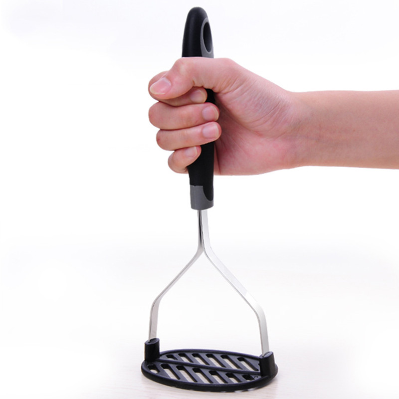 Rubber Handle Stainless Steel with Nylon Head Tomato Potato Masher Fruit Vegtable Crusher (5)