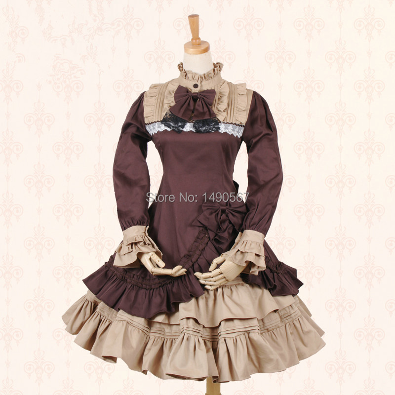 Beautiful Gothic Lolita Dress Long-sleeve Shirtdress for Women Christmas Cosplay Costumes Retro Skirt XS-XL Custom-made