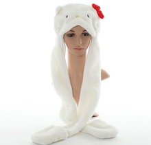 New Fashion Cute Plush White Panda Animal Hat with Paws for Teenagers Winter Hats Free Shipping