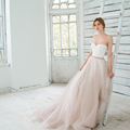 Sexy Sweetheart Wedding Dress Off The Shoulder Two Pieces Bridal Dress Lace Up Brides Dress Ruched
