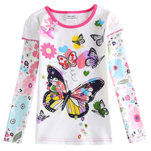 Детей нова девушка майка 2016 новых девочек мода футболки детские отпечатано цветочные девушка футболки детская одежда свободного покроя футболки(China (Mainland))