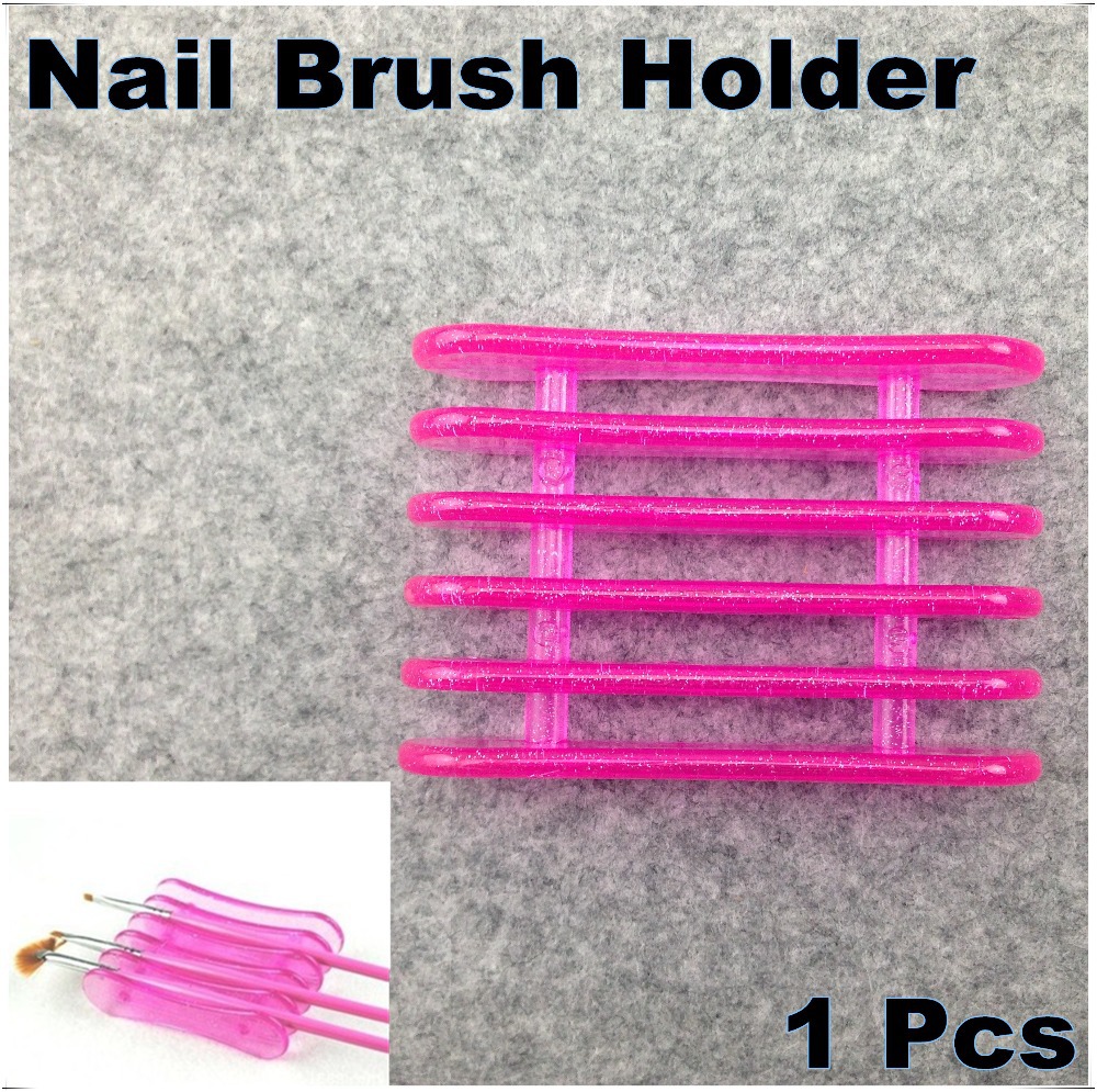 Good Quality Rose Red Nail Art Brushes Pen Holder Stand For 5pcs Makeup Nail Art Brush