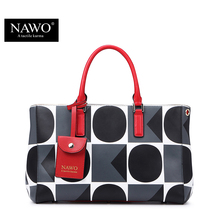 NAWO Geometric Leather Bags Handbags Women Famous Brands Designer Causal Women Bag Tote Dot Shoulder Bags Purse Bolsas Feminina