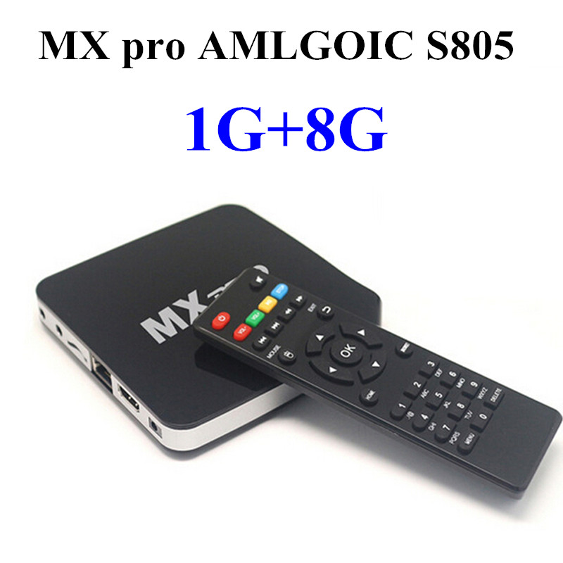 XBMC TV Box MX Pro Android 4.4.2 Kitkat OS Amlogic S805 Quad Core 1G+8G WIFI HD 1080P Media Player Smart Receiver KODI MXQ M8S