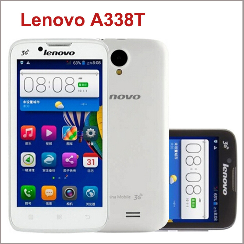 Original Lenovo A338T 4 5 Smartphone Android 4 4 Quad Core Dual Sim MTK6582 854x480 5MP