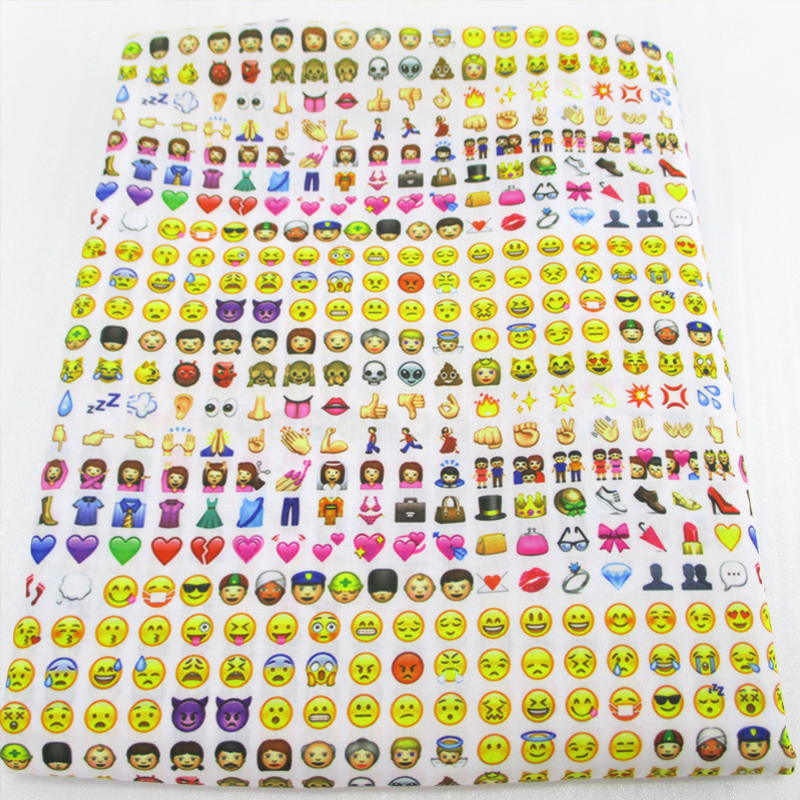 45317 50*147CM emoji Polyester cotton fabric for Tissue Kids Bedding textile for Sewing Tilda Doll, DIY handmade materials