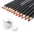 12pcs Hot Fashion Lasting Moisture Lipliner Waterproof Lip Liner Stick Pencil 12 Color Pencil sharpener