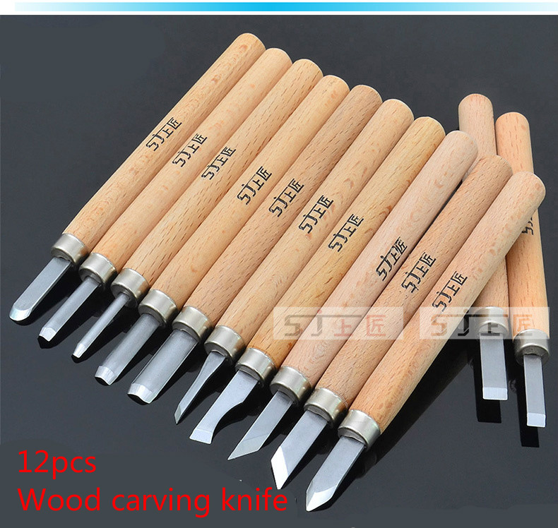 12pcs  Wood Carving Knife Set Hand Woodworking Tools Woodcut Wood carving knife DIY tool knife