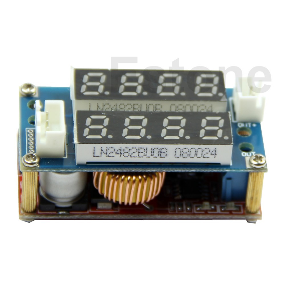 C18+ Free Shipping 5A Adjustable Power CC/CV Step-down Charge Module LED Driver Voltmeter Ammeter