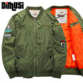 Plus Size 4XL 5XL Winter Men Bomber Jacket 2016 Air Force One Hip Hop Patch Designs