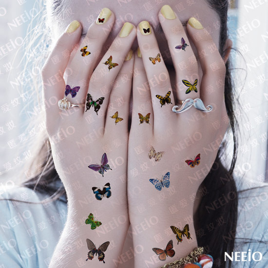 women sexy temporary tattoo butterfly pattern makeup finger ear mini