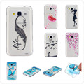 No Real for Samsung Galaxy Core Prime G360 Case Transparent Cartoon Pattern Cover Design Soft TPU