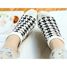 1 pair Soft Socks Elastic Low Cut Grids Stripes Ankle Socks Cotton Houndstooth Exercise Hotsell