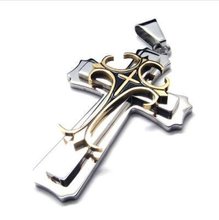 Stainless Steel Gothic Cross Men Pendant Necklace 10017016