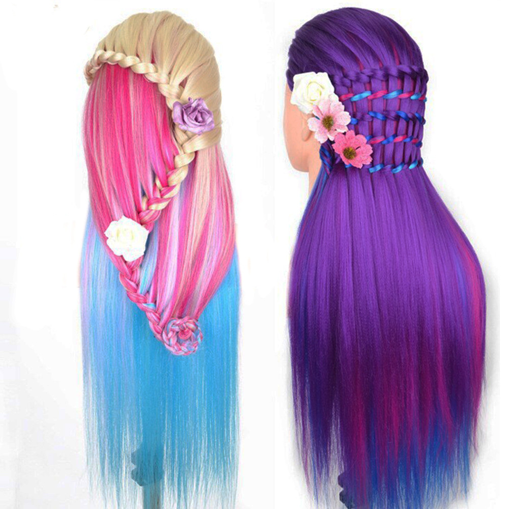 2019 New Colorful Manikin Rainbow Hair Dummy Very Thick Yaki Dolls