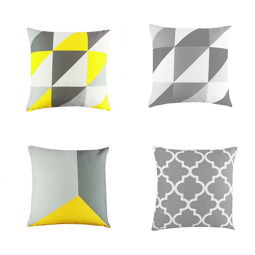 Geometric Design Cushion Square Throw Pillow Cover Case Pillowslip