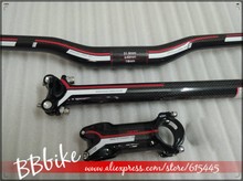 MTB parts kit Carbon Fiber Bicycle Cycling bike MTB flat/riser handlebar seatpost stem top cap,free shipping