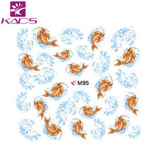2015 Top Sell Butterfly Fish Nail Sticker Cute Animal Pretty Water Transfer Nail Sticker Beauty Wraps