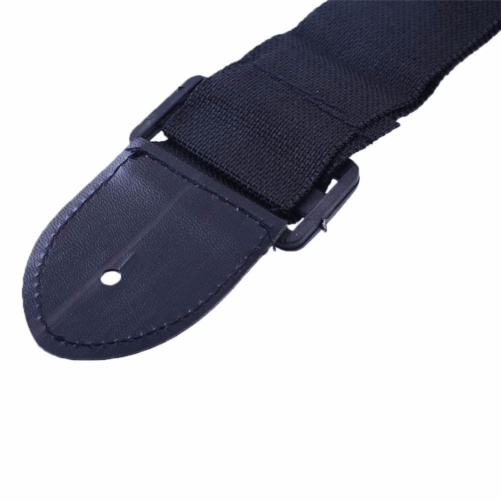 2019 Wholesale Black Adjustable Leather Ends Nylon Guitar Strap Belt For Electric Classic ...