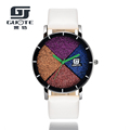 GUOTE Luxury Unisex Watch Fashion Women Colorful Matte Leather Quartz Watch Ladies Dress Watch Men Casual