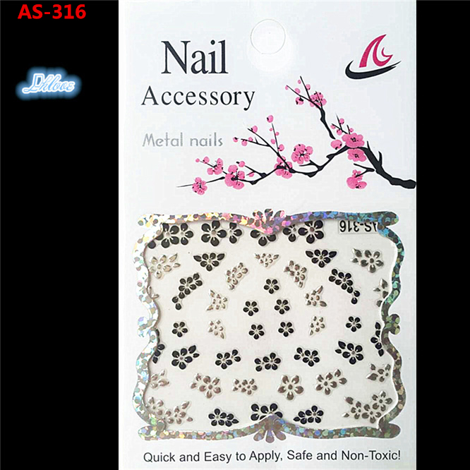 1 a black and white nail stickers Decorative pattern design adornment art nail accessories Women beautiful