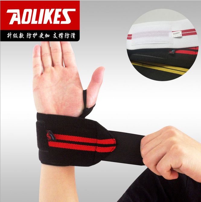 Workout Gloves Weight Lifting Long Strap Gym Bodybuilding Wrist Support Wraps WB03