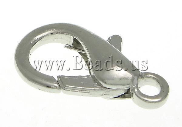 Free shipping!!!Zinc Alloy Lobster Clasp,Colorful Jewelry, platinum color plated, nickel, lead & cadmium free, 10x18.80x4.50mm