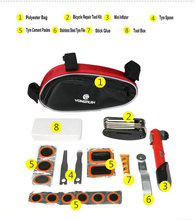Herramientas de la bicicleta Set Bike Tyre Repair Tool Kit 16 en 1 herramienta de reparación de bicicletas Kit